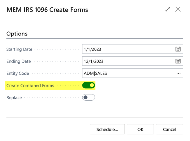 IRS 1096 Create Combined Forms On